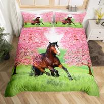 Bėgančio žirgo 3D patalynės komplektas Karališko dydžio Karalienės dydžio Dvigulis Pilno dydžio Viengulis dydis Patalynės komplektas 70x133cm 2pcs