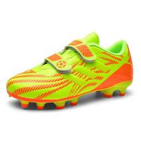 Children's soccer shoes Boys spike tf youth professional training shoes Boys girls primary school non-slip sports shoes 35 yellow
