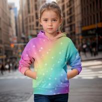 Mergaitei Drabužiai Rainbow Friends Spausdinti Gobtuvai Rudens Vaikų Drabužiai Ilgomis Rankovėmis Madingi Viršutiniai Drabužiai Vaikams Drabužiai Vaikui Berniukui Drabužiai 140CM multi