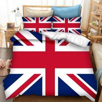 3D Print Britain United Kingdom Flag Bedding Set Double Twin King Duvet Cover Comforter Pillowcase Boys Girls Adults Bedroom 135x200cm 2pcs white