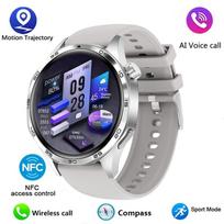 2025 m. 5 PRO išmanusis laikrodis Vyriškas laikrodis 4 Pro atnaujinta versija AMOLED HD ekranas Bluetooth skambutis GPS NFC Širdies ritmo išmanieji laikrodžiai silicone+leather juoda
