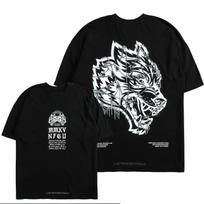 Darc Sport T-shirt Fitneso trumpomis rankovėmis Vilkų grafinis spaudinys T-shirt Sporto salės per dideli vyriški viršutiniai drabužiai Vasaros mados apvali kaklo iškirptė moteriški T-shirtai L mėlyna