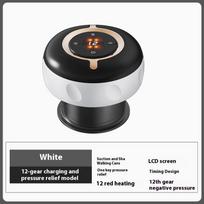 Body Cupping Scraping Massager Smart Electric Vacuum Cupping Heating Suction Cup Device for Body Back Neck Arm Massger white