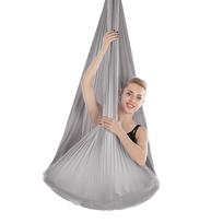 Tampri Anti-Gravitacinė Oro Jogos Hamakas su Sagtys ir Virvėmis Silver Gray 4m Knot-Free