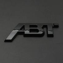 3D Metalinis Automobilio Galinės Bagažinės Ženklelis Priekinės Grotelės ABT Logotipo Emblema Lipdukas Decal Skirtas Golf RS3 ABT S3 S5 Q5 Q8 A4 B8 A3 8V Sticker 115mm juoda