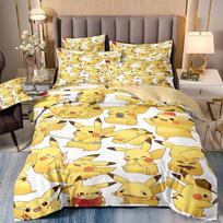 Pokémon animacinio filmo patalynės komplektas, mielas Pikachu užvalkalas antklodei ir pagalvei, trijų dalių komplektas namų miegamajam, berniukų ir mergaičių antklodžių komplektai 135x200cm