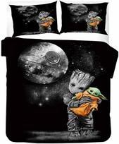 Groot Patalynės Komplektas 3D Spausdinimas Antklodės Užvalkalas Pagalvės Užvalkalas Vaikams Dovana Miegamojo Dekoras Dovana 135x200cm-2pcs gray