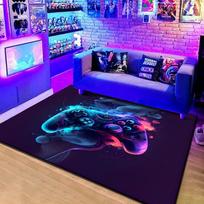 Game Controller Large Area Rug for Living Room Bedroom Carpet Slip-resistant and Wear-resistant Soft Floor Mat Home Decoration 40X60CM blue