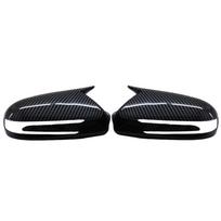 Kairiarankio automobilio šoninio galinio vaizdo veidrodžio dangtelis Mercedes E-Coupe CLS CLC SL SLK klasėms W207 C207 W219 R230 R171 Veidrodžio dangteliai Apdaila Carbon Fiber Look black