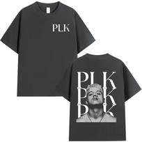 Raperio PLK Veido Grafikos Marškinėliai Vyrams Moterims Drabužiai Mada Hip Hop Muzikos Marškinėlis Laisvalaikio Medvilninis Trumpomis Rankovėmis Marškinėlis Streetwear S gray