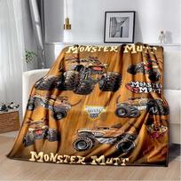 3D Monster Jam Monster Truck Animacinis Flanelinis Minkštas Mėtomas Antklodė Berniukų Miegamasis Sofa Lova Šiltas Mėtomas Antklodė Iškylos 75x90cm