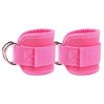 1Pair Adjustable Fitness Ankle Strap Double D Rings Ankle Cuffs Glute Kickbacks Ankle Strap Cable Attachments Enduring black