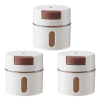 Magnetic Spice Jars Set Wall-Mounted Plastic Spice Seasoning Dispenser Tins Screw-Cap Double Seal Quantitative Salt white