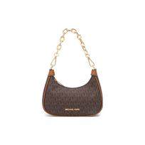 Michael Kors Monogramos Logotipo Dengtas Drobės Ir Odos Užtraukiamas Sankabos Krepšys Moterims Rudas 35R3G4CC1B-BROWN Shopping Bag Set(Basic Set+Shopping Bag) beige