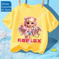 Roblox Star Graphic Kids T Shirt Unisex Short Sleeve Tee For Boys Girls Casual Soft Summer Top 130 yellow