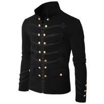 Vintažinis vyriškas dvieilis steampunk švarkas viduramžių kostiumo renginiams XL juoda