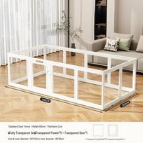 60cm Skaidri akrilinė šunų tvora mažyliams augintiniams - Vidaus/lauko šuniukų užtvara Height 60cm white