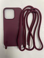 Kryžinė apykaklė su dirželiu Xou Xou dėklas telefonui iPhone 7 8 Plus 11 12 13 14 15 16 Pro Max Minkštas galinis dangtelis su virvele For iPhone 11 Pro Max&Other&Case & Strap black