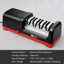 Professional electric knife sharpener (European plug) 360/600# grit and polishing grinding stone 18-watt power -TG2102-As shown black