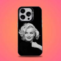 80-ųjų M-Marilyn M-Monroe dėklas telefonui iPhone 16,15,14,13,12,11,Mini,Pro,E,SE4,XS,MAX Juodas Saldaininis Matinis Dangtelis iPhone13PROMAX