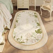 WTEMPO Miegamojo naktinio staliuko kilimėlis Svetainės kilimėlis Gėlių rašto kilimėlis Storas pliušinis kilimėlis 40*120cm white