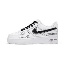 Nike Air Force 1 Graffiti Action Karvės oda Atspari trinčiai Neslystanti Žemi Batai Riedlentėms Unisex CW2288-111(Komanda997-) 44.5 white