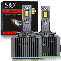 2 vnt. 80000LM D3S LED priekinių žibintų lemputės D1S D1R D2S D2R D3S D3R D4S D4R D8S D8R 300W Turbo CSP dvigubas varinis vamzdelis Canbus BMW Benz priekiniam žibintui 6000K baltos D1S/D1R