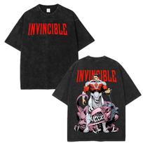 New Invincible Grand Regent Thragg unisex Washed shirt Summer vintage Cotton Yk Mens fashion oversize graphic Tshirt M red