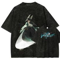 Zenless Zone Zero Anime Lover Washed Tshirt Personality Clothes Oversized Unisex Year Round Clothing High Quality Hot Product 2XL black