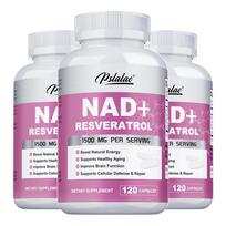 NAD+ 1200 mg + Resveratrolis 300 mg Antioksidacinės kapsulės be skonio 120*3