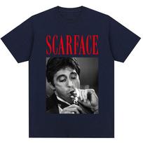 Filmo Gangsteris Scarface Al Pacino Marškinėliai Vyrams Moterims Mados Vintažiniai Marškinėliai Oversized Medvilniniai Laisvalaikio Marškinėliai S black