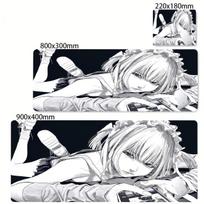 XXL Anime Mergaitės Pelės Kilimėlis Juoda Balta Pelės Kilimėlis Dideli Žaidimų Klaviatūros Kilimėliai Biuro PC Aksesuarai Stalo Kilimėlis PC Spintelės Kilimėliai Kilimas 400X800X2MM