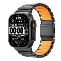 Titano Silikono Magnetinis Dirželis Apple Watch Ultra 3/2/1 49mm Series 11 10 46mm 45mm 44mm Metalo Juosta Iwatch 9 8 7 6 SE 5 Titanium Material&For Series6SE54 44mm black