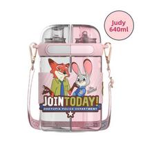 Animacinis Zootopia Judy Nick 700 ml Tritan Vaikų Vandens Buteliukas Su Šiaudeliu Mokyklai Style K