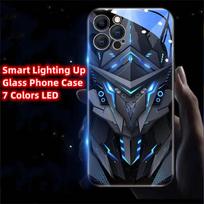 Stilingas šviečiantis LED stiklinis galinis dėklas, skirtas iPhone Samsung 【Style A】For Iphone 17 Pro Max