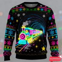 Harajuku Netikra Neoninė Traukinio Grafika Palaidinės Briedis Kalėdinė Šventė 3D Spausdinimas Negražus Kalėdinis Megztinis Unisex Puloveriai Streetwear Berniukiški Viršutiniai S blue