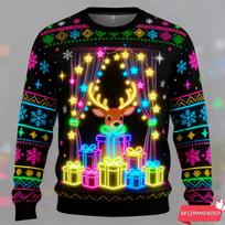 Harajuku Netikra Neoninė Traukinio Grafika Palaidinės Briedis Kalėdinė Šventė 3D Spausdinimas Negražus Kalėdinis Megztinis Unisex Puloveriai Streetwear Berniukiški Viršutiniai 3XL blue
