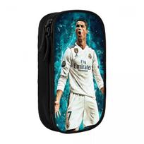 Cr7 futbolo rašiklio dėžutė Ronaldo gerbėjams Dvigubo sluoksnio Didelės talpos Mokyklai Futbolo mėgėjui Pieštukinė Kanceliarinės prekės Dovana (as the picture,Large)