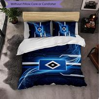 Hamburger SV Futbolo 3 dalių patalynės komplektas Minkštas antklodės užvalkalų komplektas su užvalkaliukais Spausdintas miegamojo dekoravimo komplektas namams 140cm*200cm