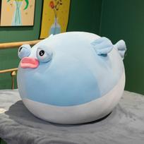 Didelis Mielas Pūslėtas Žuvis Pliušinis Žaislas Kimštas Kawaii Storas Žuvies Lėlė Pūslės Pliušiniai Minkšta Glamonių Pagalvė Pagalvėlė Gimtadienio Dovana Vaikams Mergaitei about 50cm white