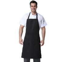 Home Kitchen Cooking Supplies Long Catering Fabric Chef Apron Bibs Clean Pinafore Stripes Pinafore Black