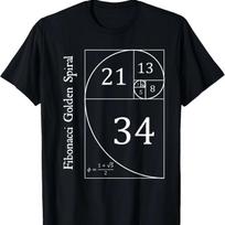 Fibonacci Golden Spiral Graphic Tee Nerd Math Teacher Cotton T-Shirt M black