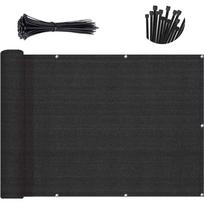 3/5/6M Balkono apsauginis audinys Atsparus vandeniui Tvoros Sodo kiemo apsauginis tinklas Sodas Veranda Baseinas Black-90x300cm
