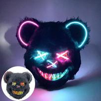 LED Cosplay Šviečianti Kraujuota Meška Kaukė Helovinas Siaubo Pliušinis Triušis Kaukė Kraujuota Meška Kaukė Dekoratyvinė Festivalio Kaukė Neoniniai Galvos Apdangalai