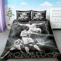 CR7 patalynės užvalkalų komplektas Futbolas Cristiano Ronaldo Miegamojo patalynės komplektas patogiam ir kvėpuojančiam miegui Gimtadienio dovanos 155x200cm