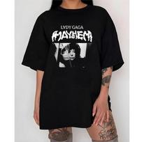 Lady Gaga The Mayhem Ball World Tour T-Shirt, Pop Music Lover Tee, Gift For Fan L gray