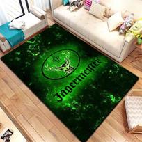 3D J-Jagermeister flanelinis kilimas skalbiamas neslystantis vidaus kilimas svetainės miegamojo sofos grindų kilimėlis prieškambario durų kilimėlis ornamentas dovana 40x60cm green