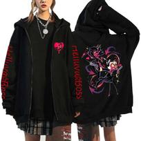 Helluva Boss Hooded Zipper Men Women Casual Fashion Fall Winter Vintage Long Sleeve Tops Sweatshirts 6XL black