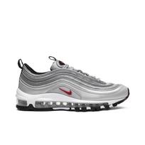 Nike Air Max 97 OG QS Grade School 'Silver Bullet' (Unisex) Metallic Silver / Varsity Red-White-Black Kids' Running Shoes 918890 001 35.5 gray