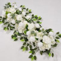 1-Meter Wedding Flower Row - Faux Floral Decor for Aisle & Arch white